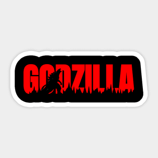 Red Godzilla Style Monster Sticker